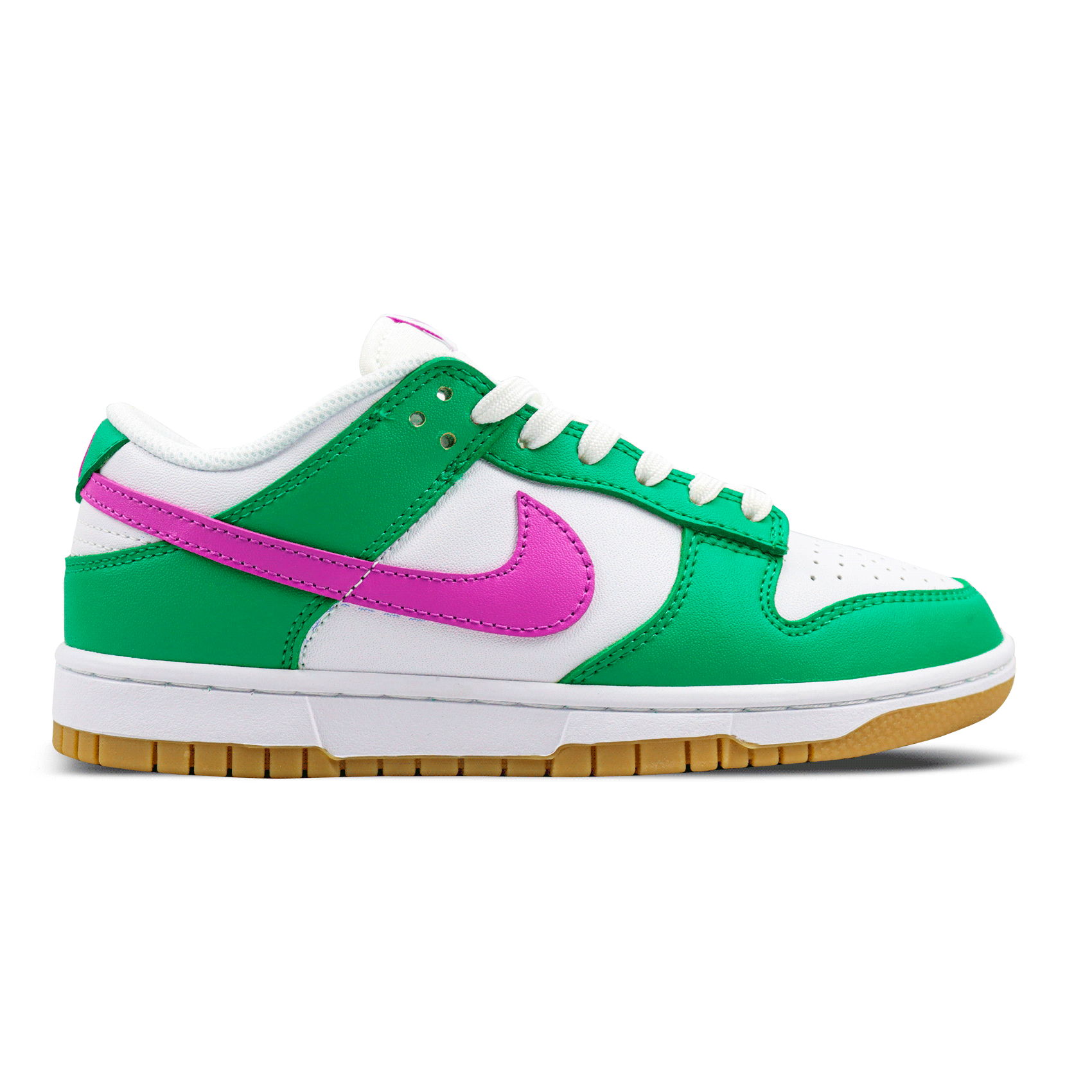 Nike Dunk Low White Stadium Green Fuchsia